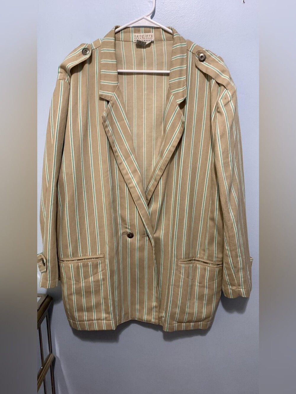 Vintage Striped Tan Blazer Jacket